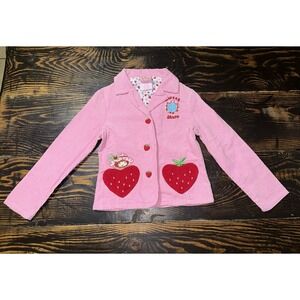 Vintage‎ Strawberry Shortcake Girls PinkCorduroy Jacket Size 6/6x 2005 Y2K
